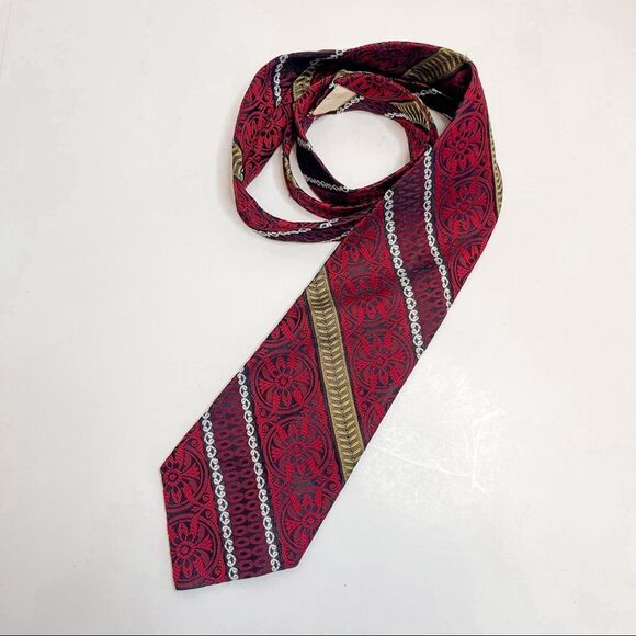 Fox Hill Red and Gold Men’s Neck Tie - Picture 1 of 5